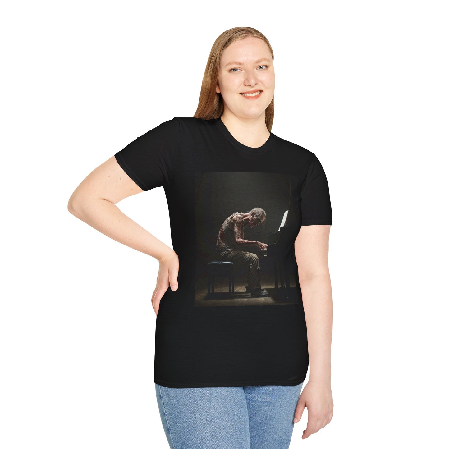 Soulful Pianist Unisex Softstyle T-Shirt - Perfect for Music Lovers