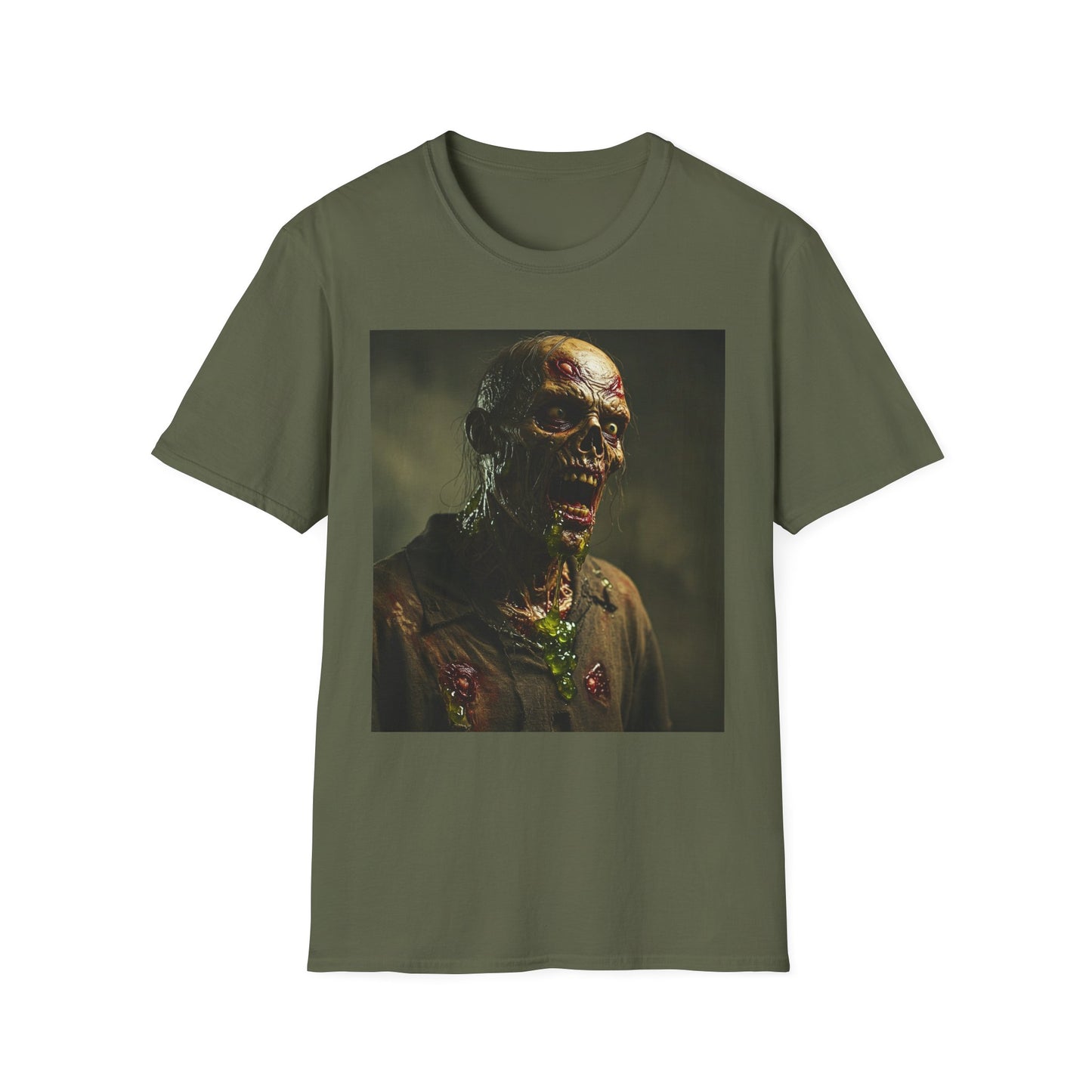 Apocalyptic Portrait Tee, bold, decaying zombie graphic