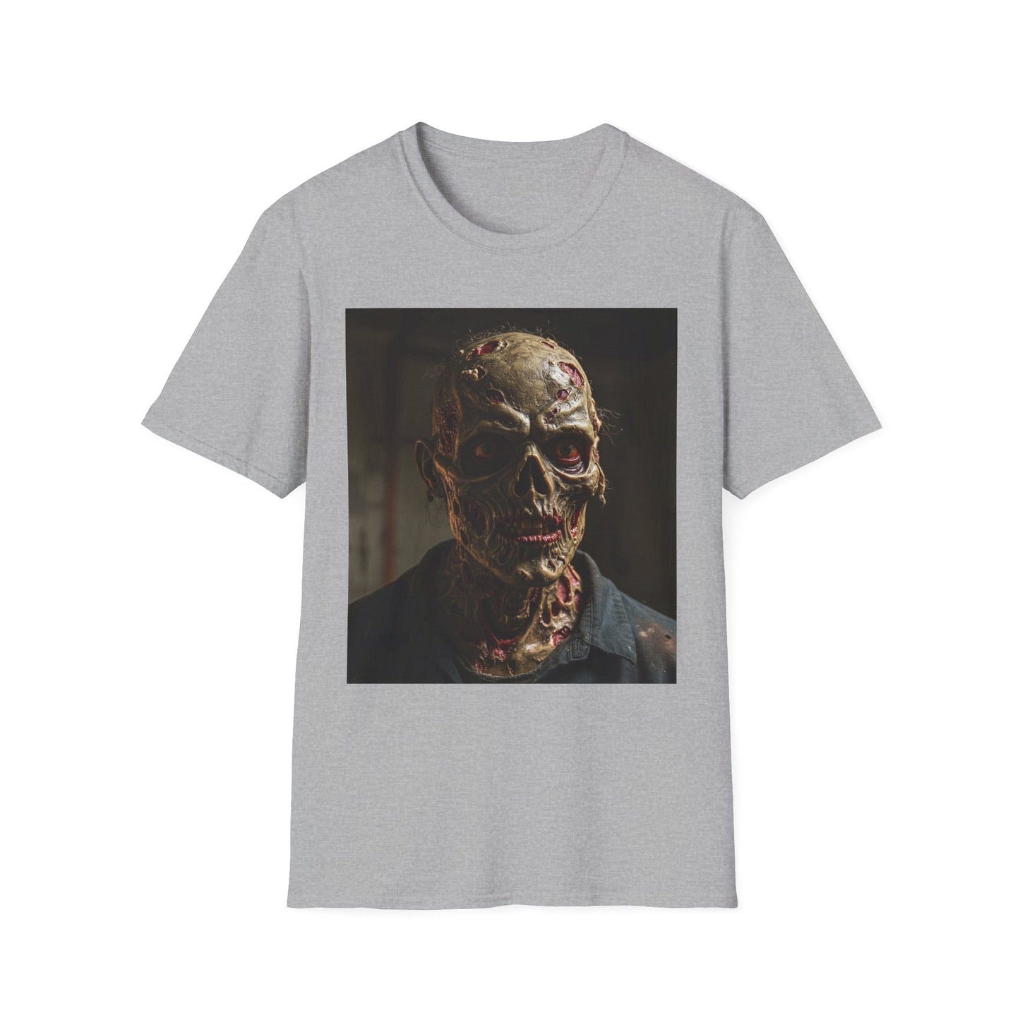 Apocalyptic Portrait Tee, bold, decaying zombie graphic