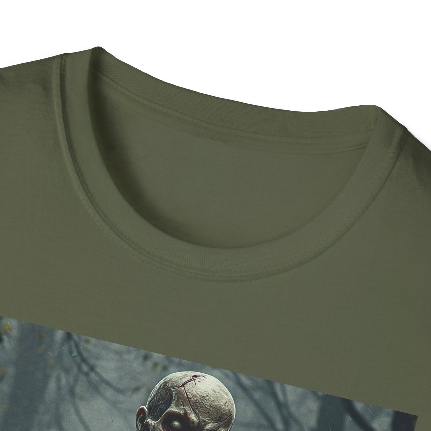 Creepy Zombie Apocalyptic Portrait Tee, bold, decaying zombie graphic