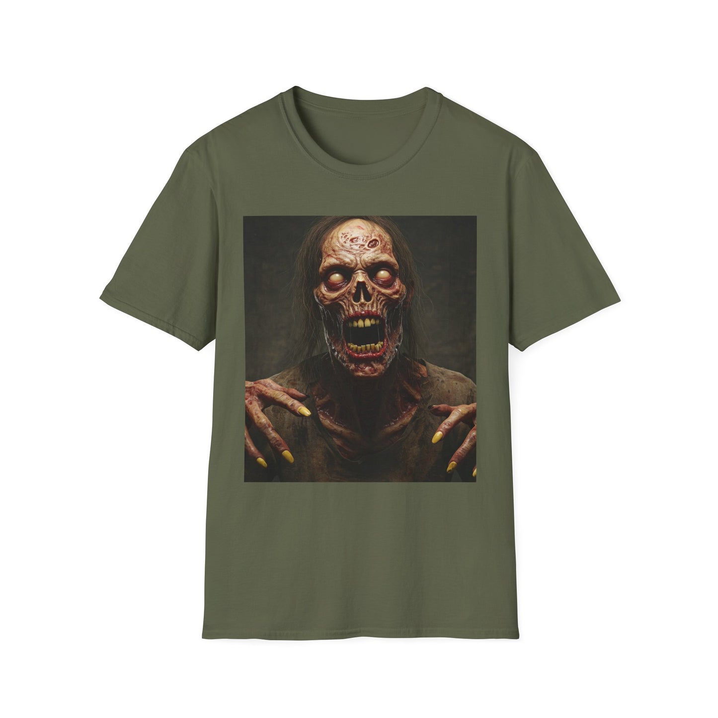 Apocalyptic Portrait Tee, bold, decaying zombie graphic