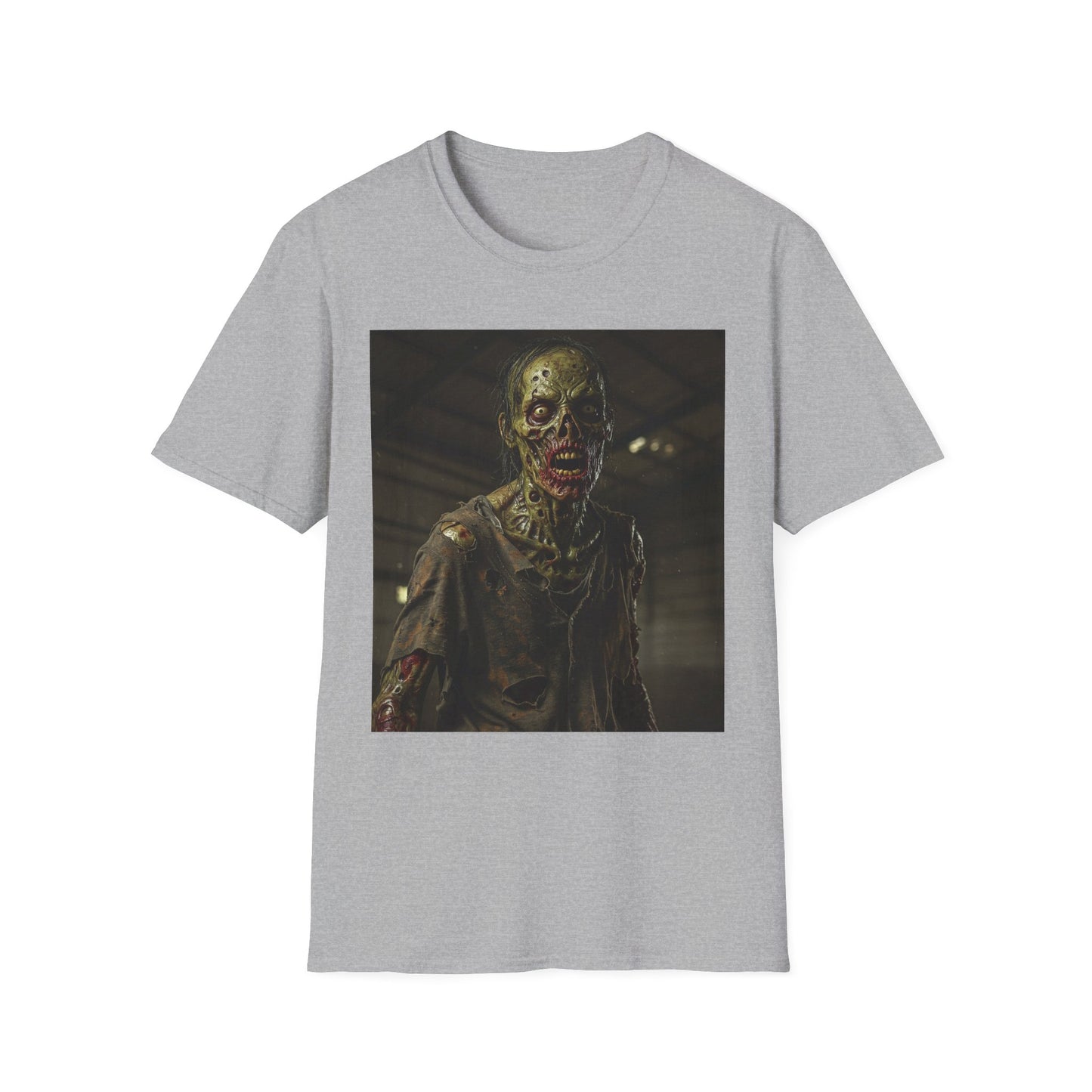 Apocalyptic Portrait Tee, bold, decaying zombie graphic