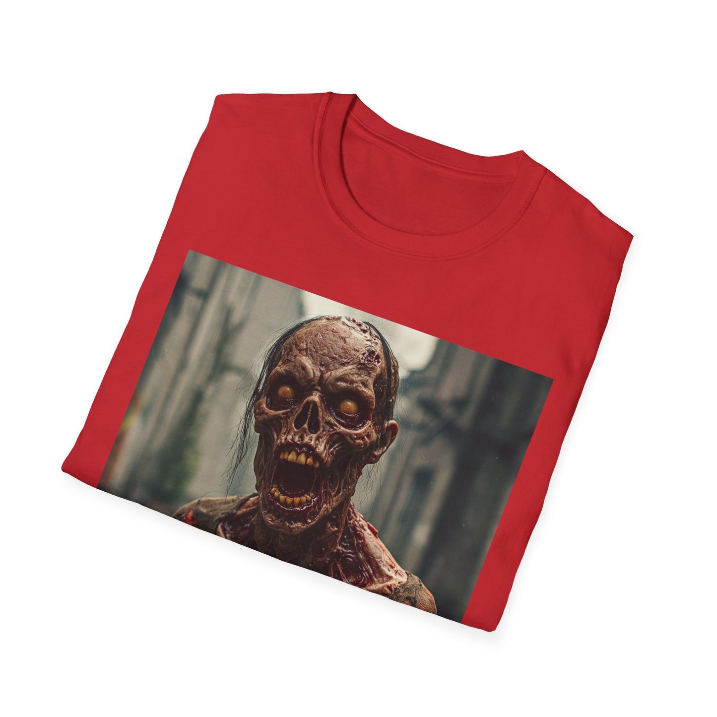 Apocalyptic Portrait Tee, bold, decaying zombie graphic