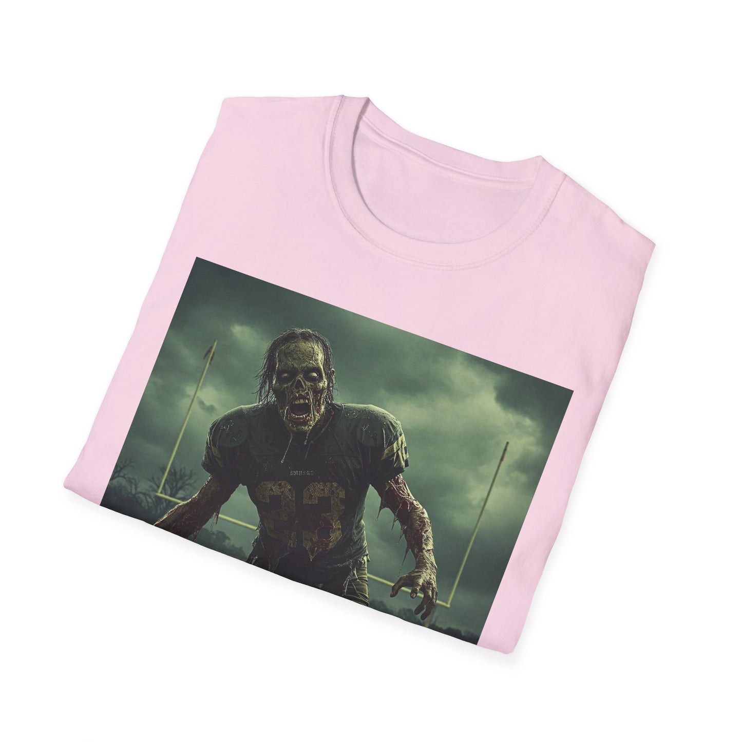 Zombie Football Unisex Softstyle T-Shirt - Perfect for Halloween Fans