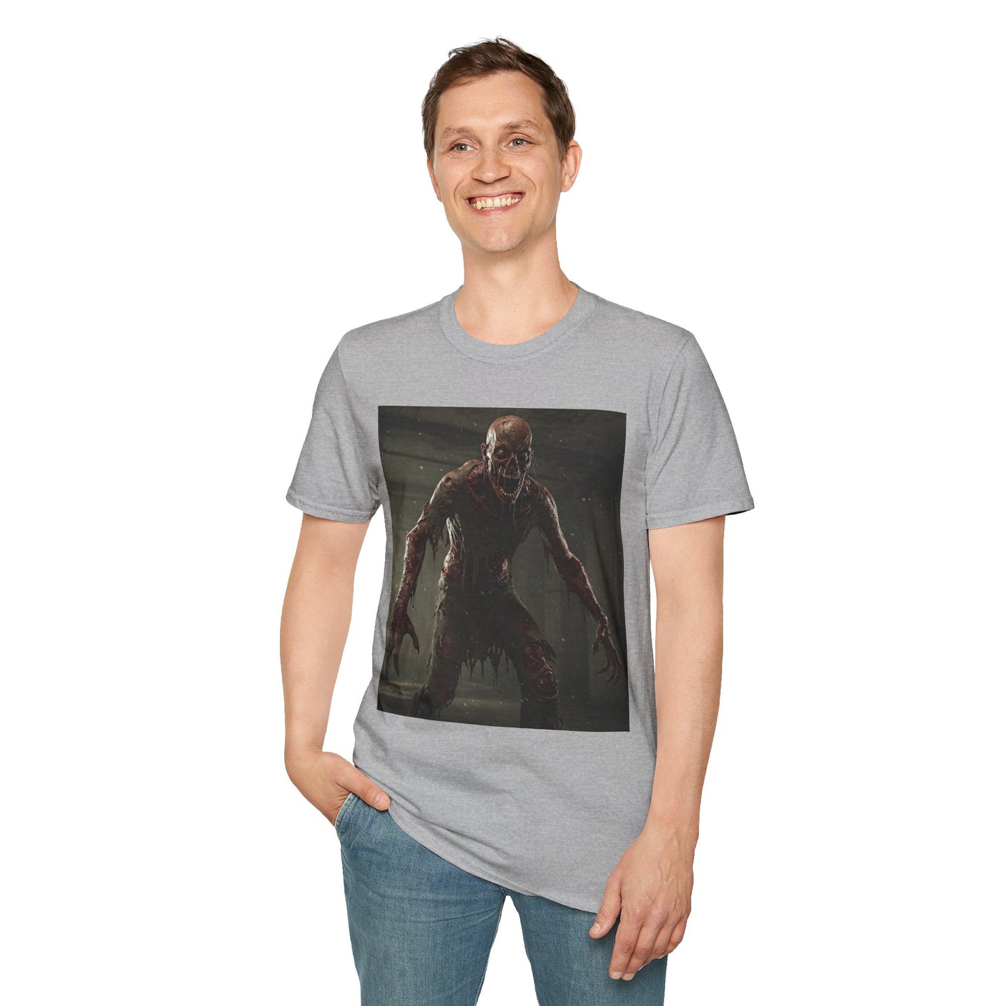 Apocalyptic Portrait Tee, bold, decaying zombie graphic