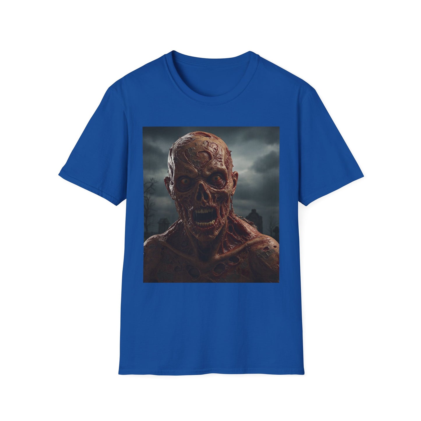 Apocalyptic Portrait Tee, bold, decaying zombie graphic