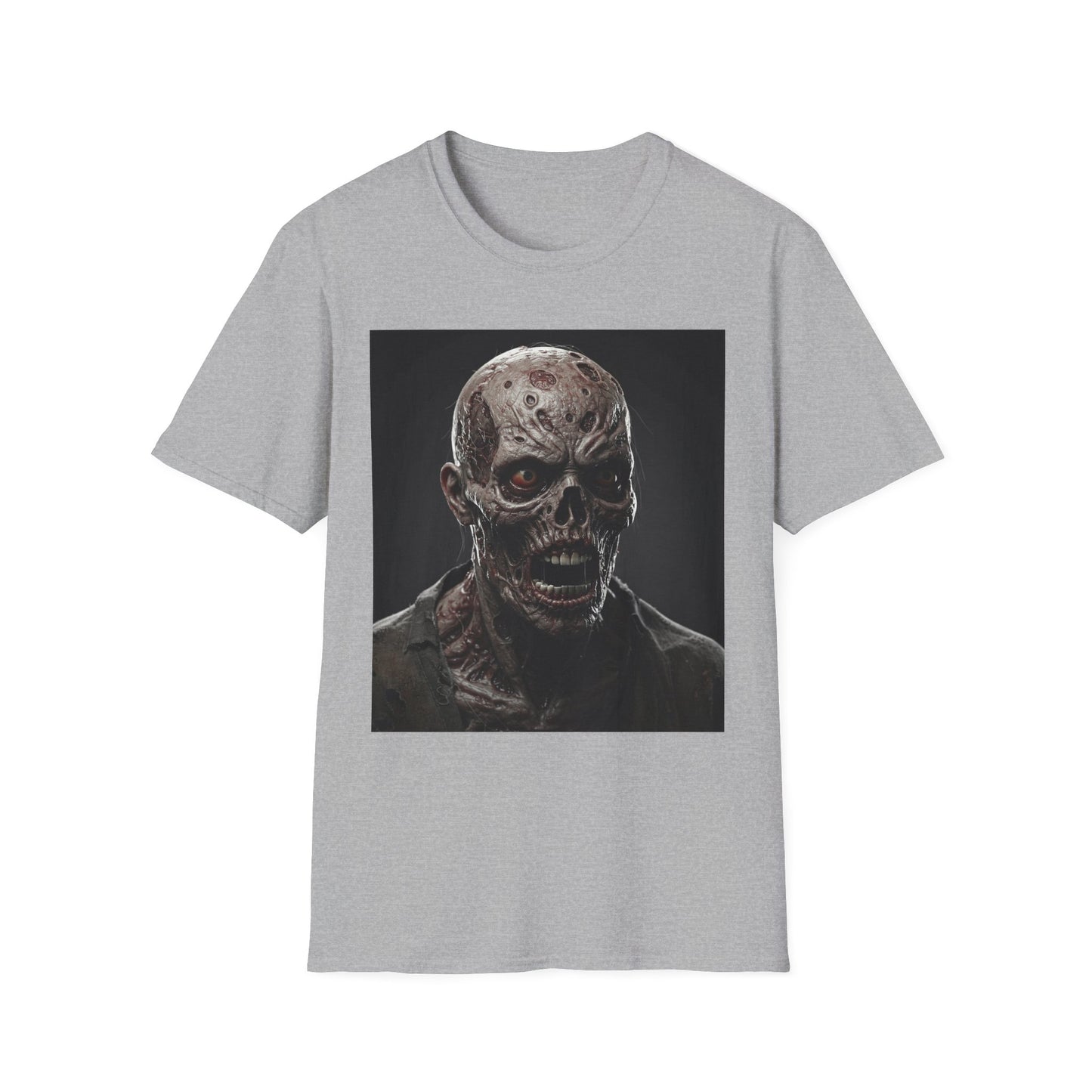 Apocalyptic Portrait Tee, bold, decaying zombie graphic