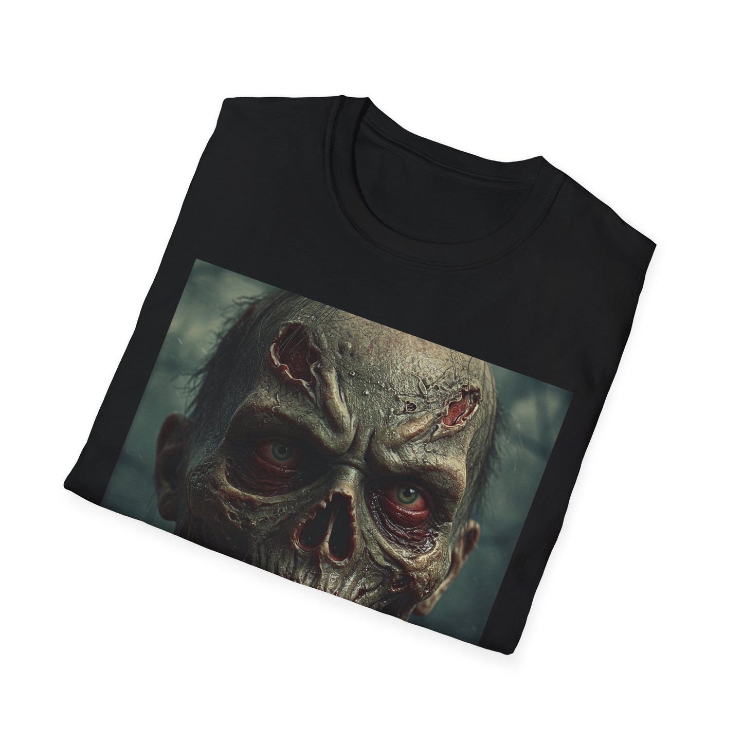 Apocalyptic Portrait Tee, bold, decaying zombie graphic