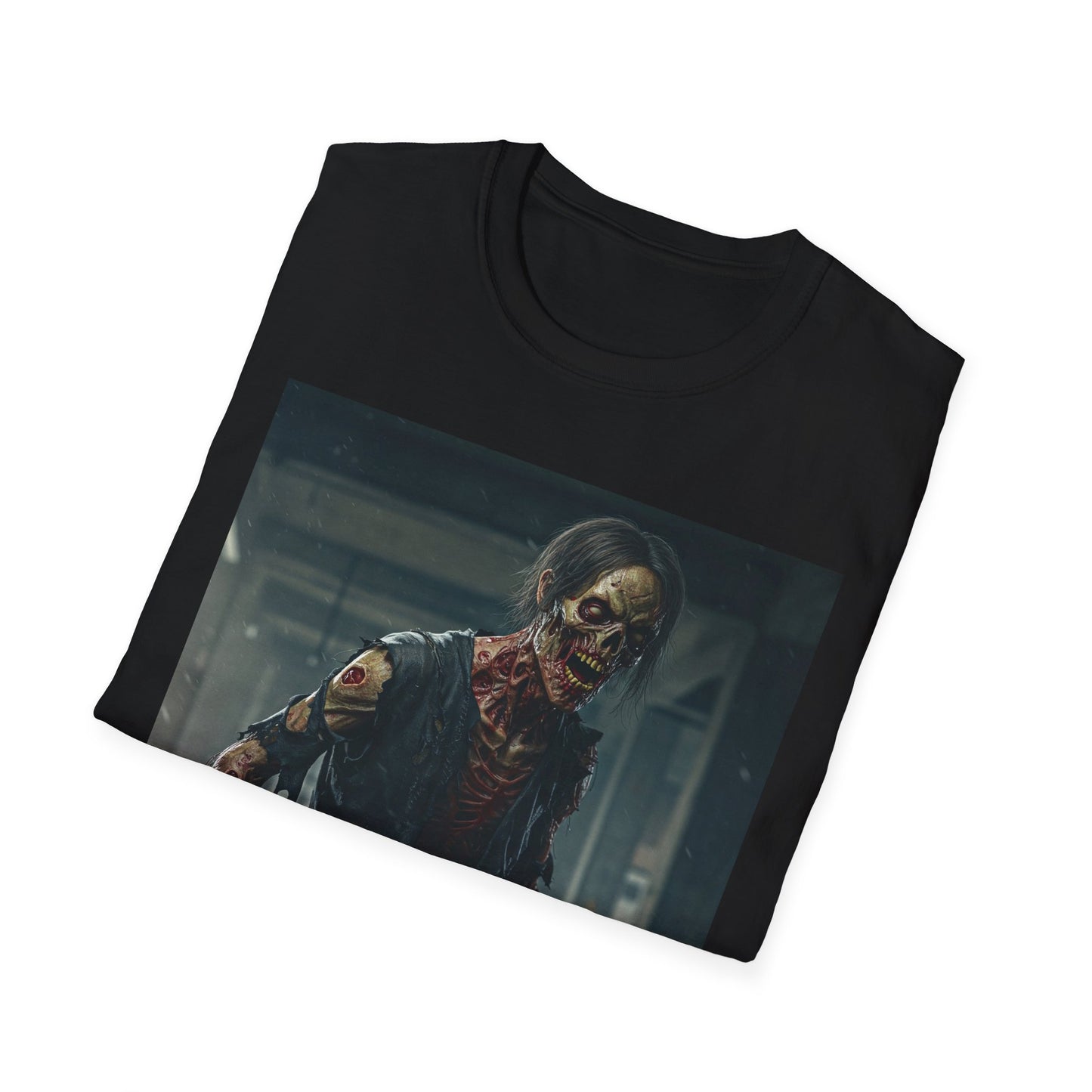 Apocalyptic Portrait Tee, bold, decaying zombie graphic