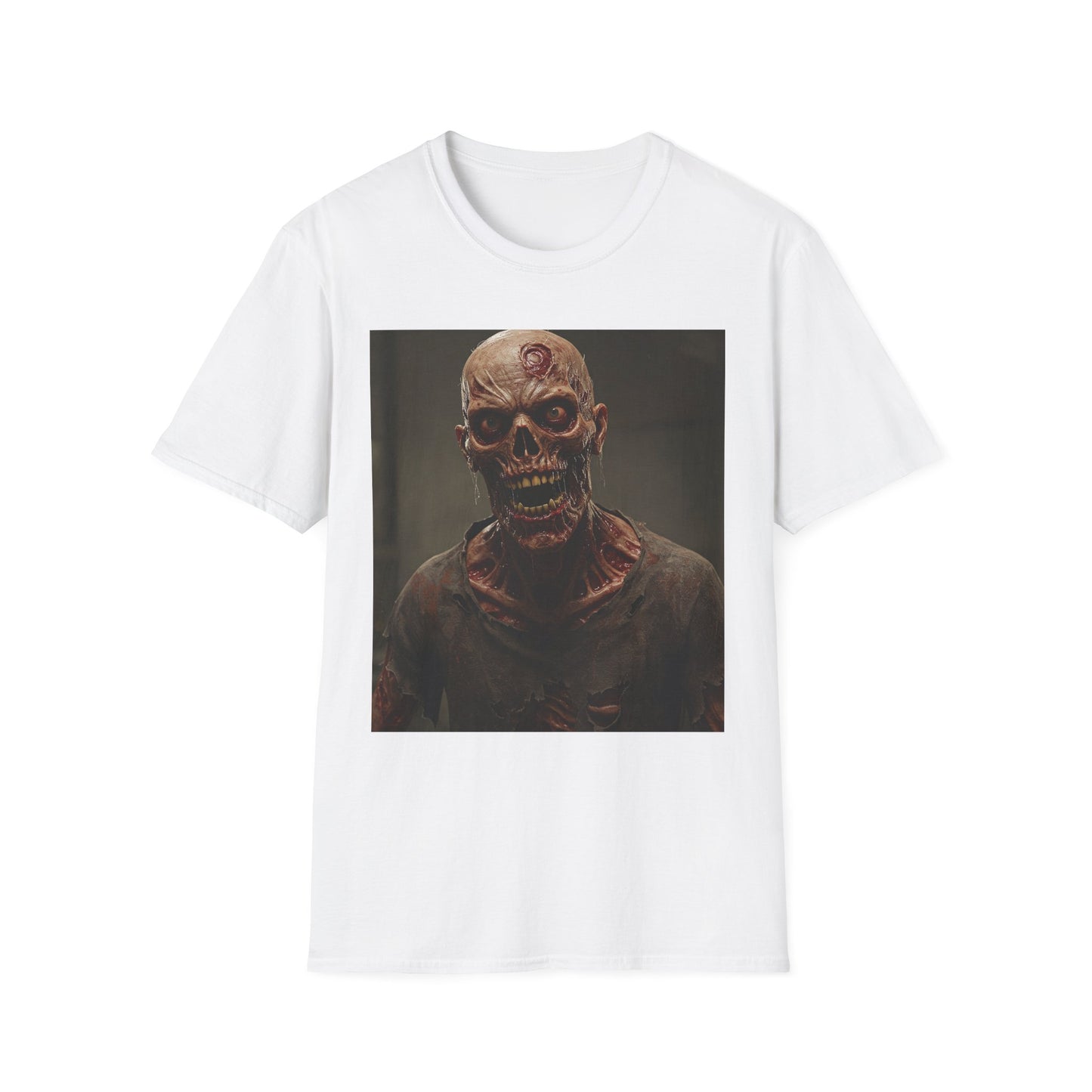 Apocalyptic Portrait Tee, bold, decaying zombie graphic