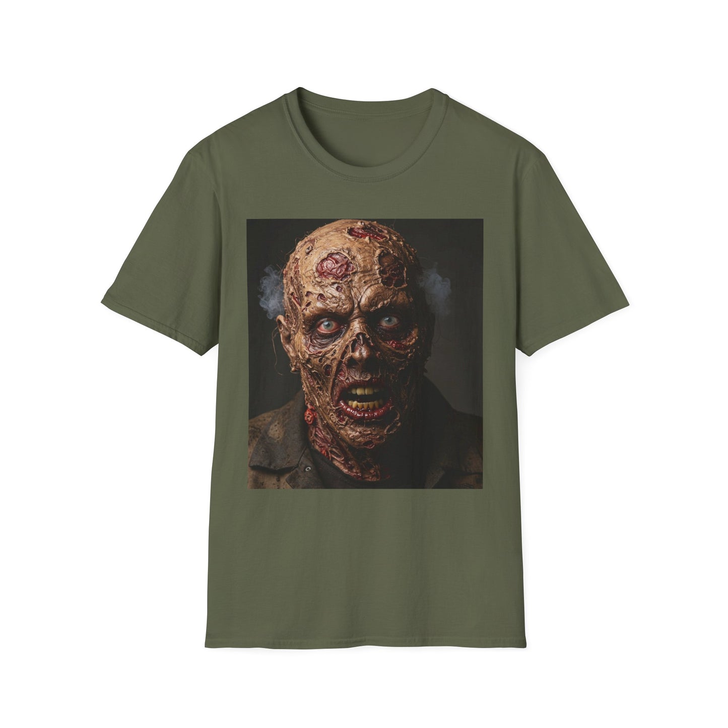 Apocalyptic Portrait Tee, bold, decaying zombie graphic