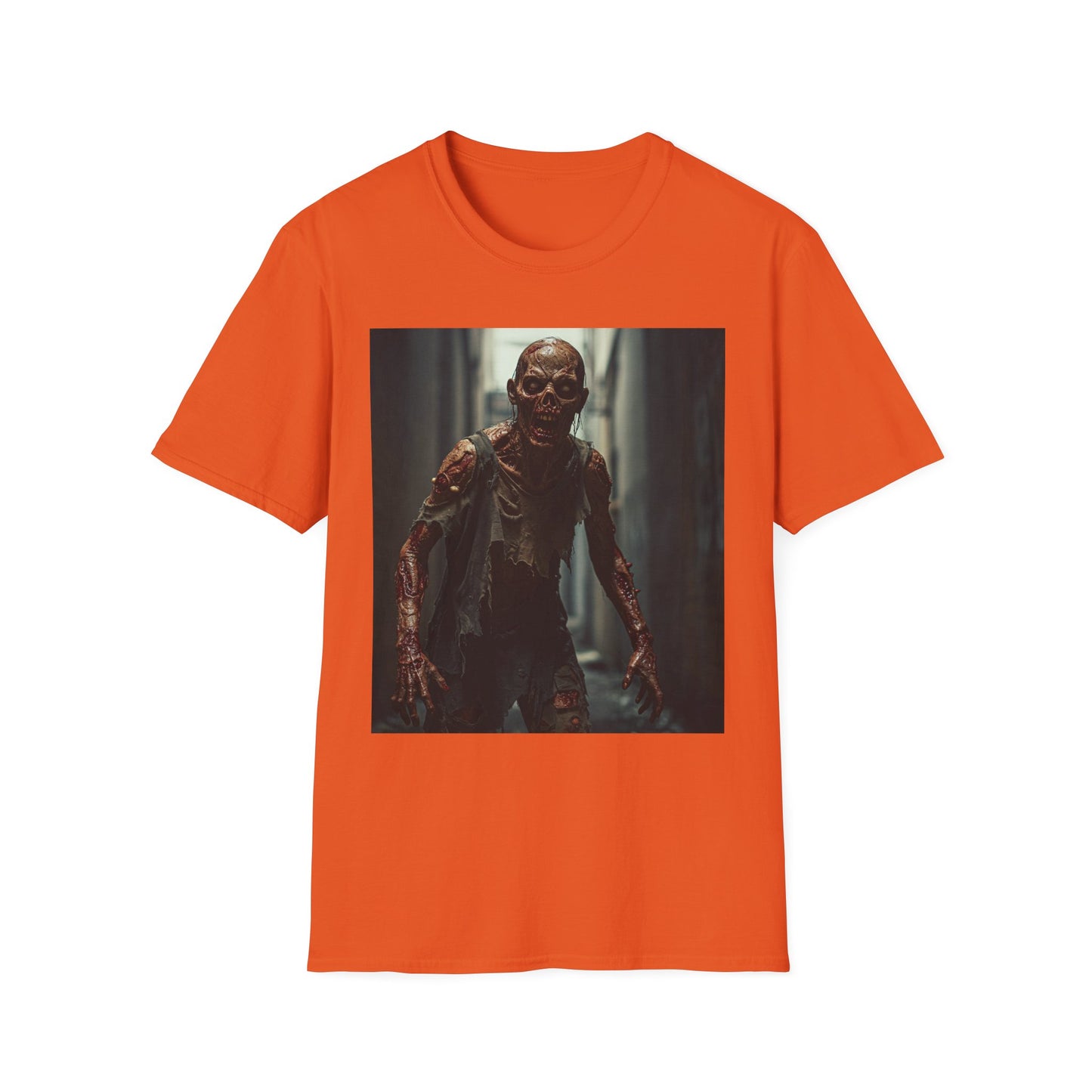 Zombie Graphic Unisex Softstyle T-Shirt - Perfect for Halloween & Horror Fans