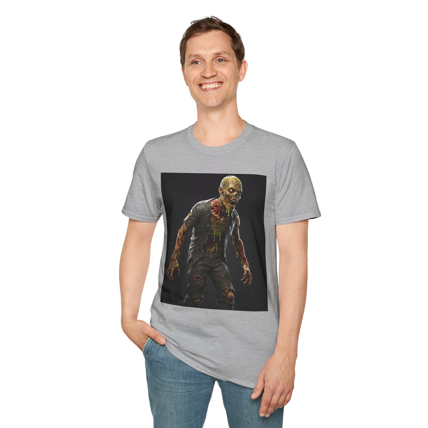 Zombie Graphic Unisex Softstyle T-Shirt | Perfect for Halloween and Horror Fans