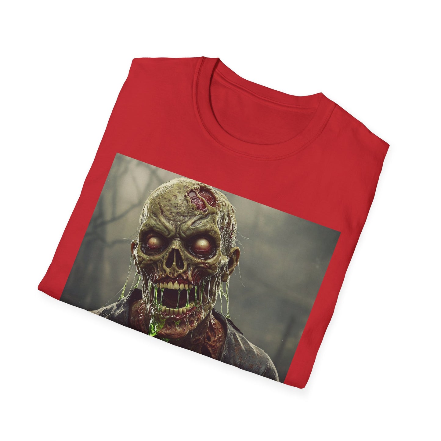 Unisex Softstyle Zombie Graphic T-Shirt - Perfect for Halloween and Horror Fans