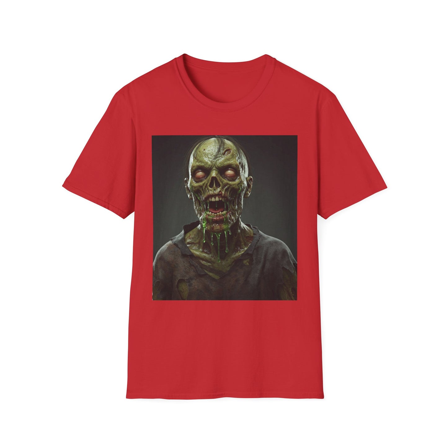 Apocalyptic Portrait Tee, bold, decaying zombie graphic