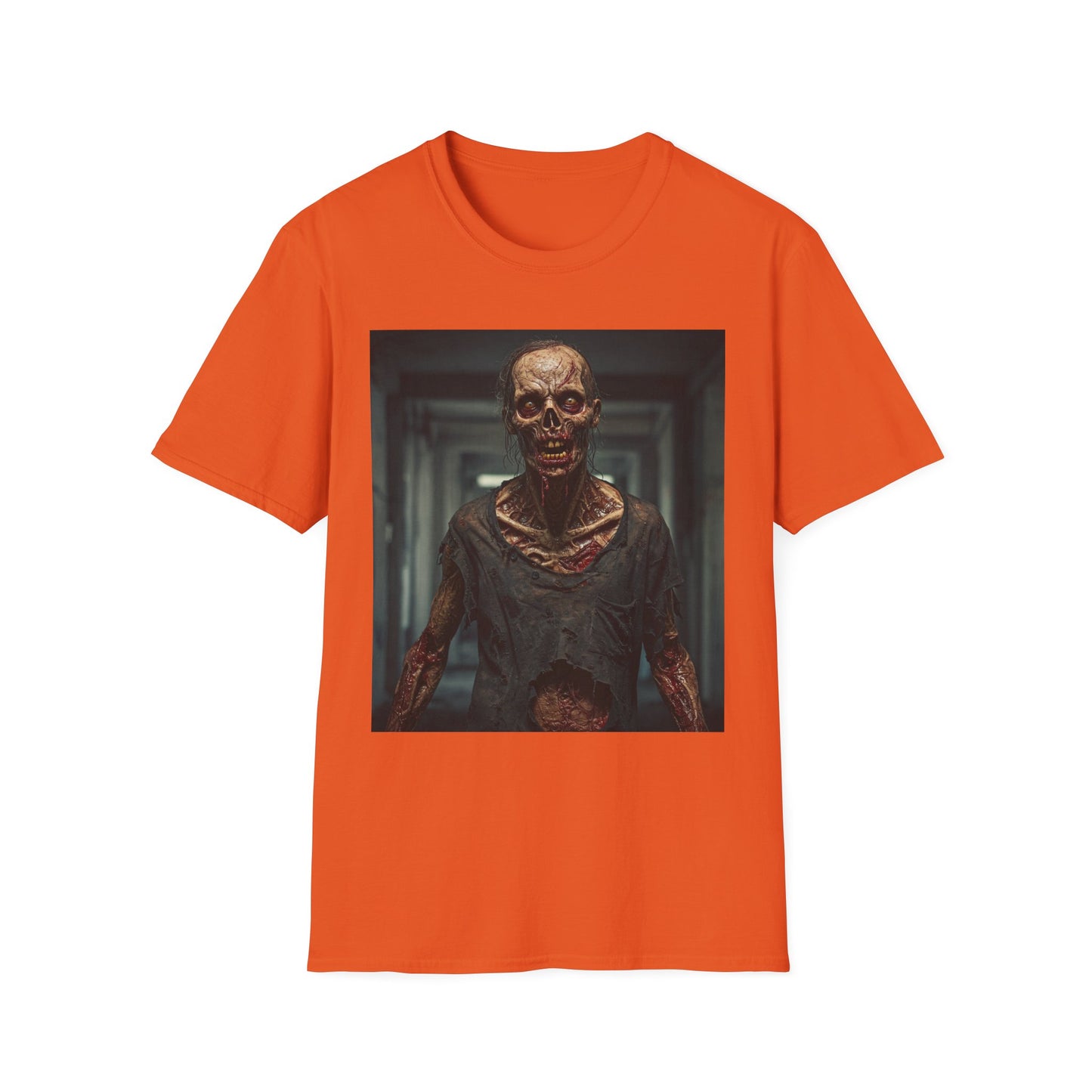 Creepy Zombie Graphic Apocalyptic Portrait Tee, bold, decaying zombie graphic