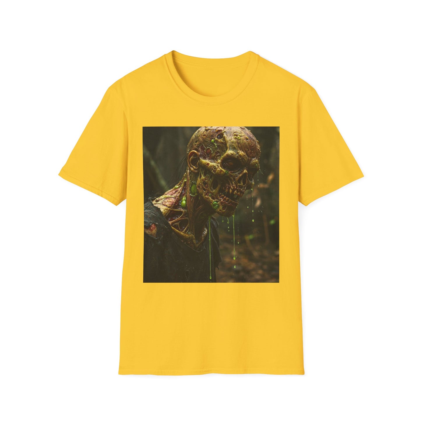 Creepy Zombie Graphic Unisex Softstyle T-Shirt - Perfect for Halloween and Horror Fans