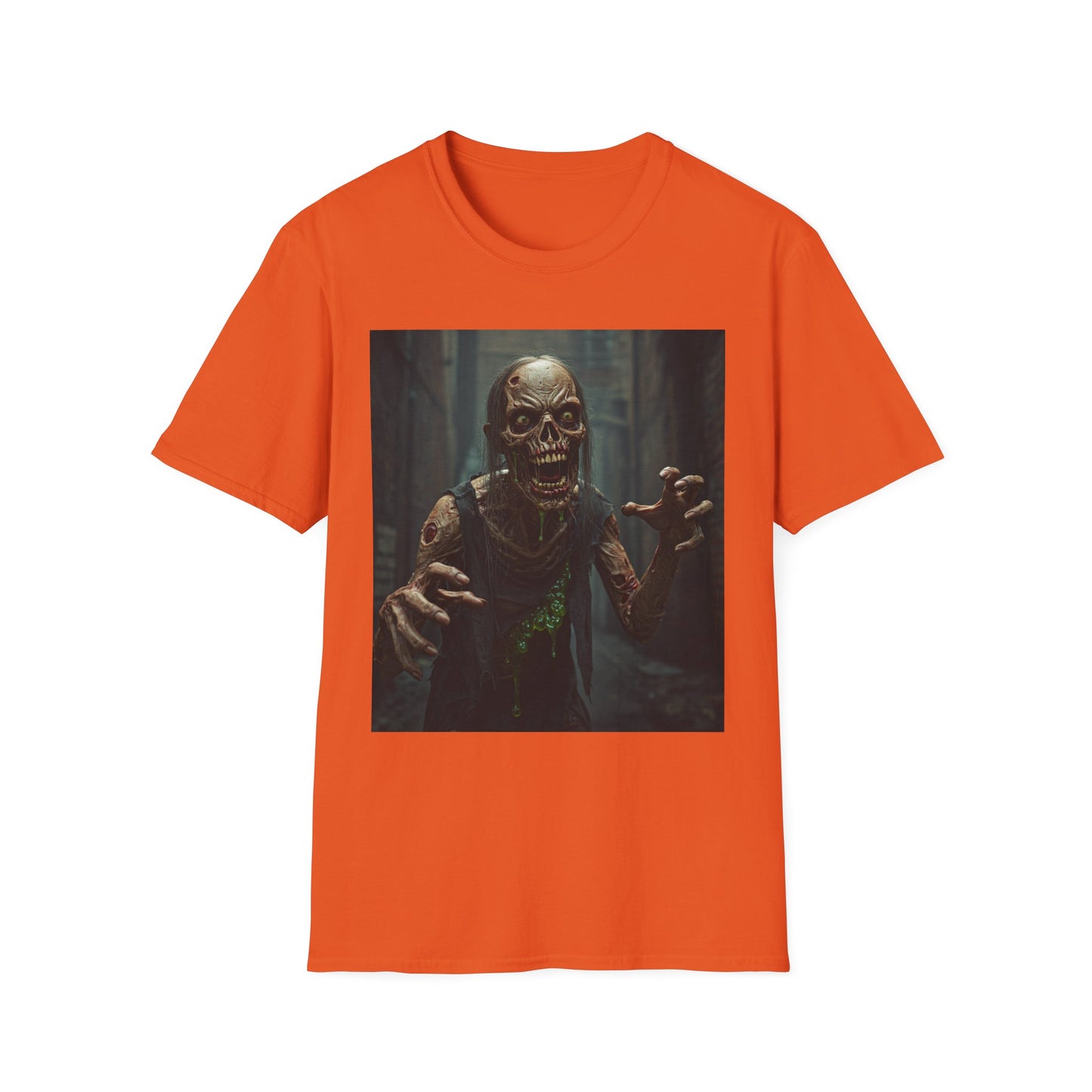 Unisex Softstyle T-Shirt - Creepy Zombie Graphic Tee for Halloween