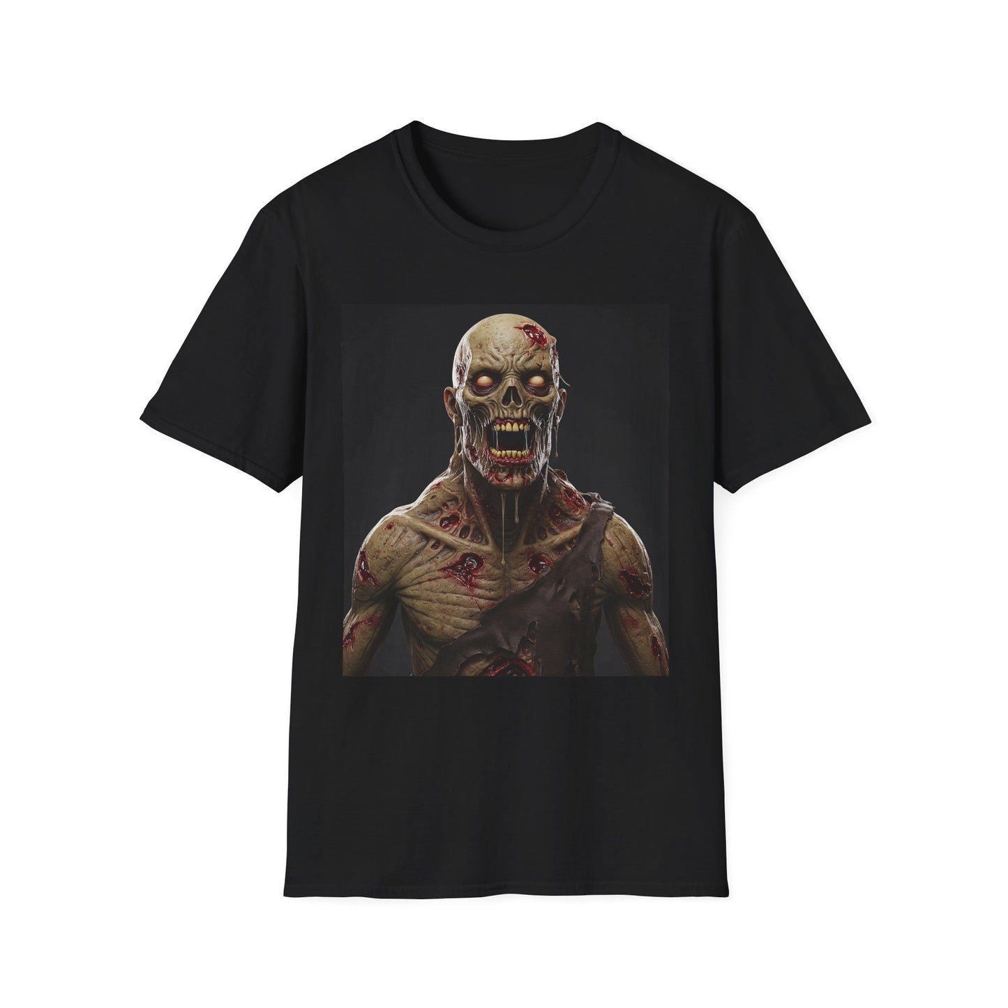 Apocalyptic Portrait Tee, bold, decaying zombie graphic