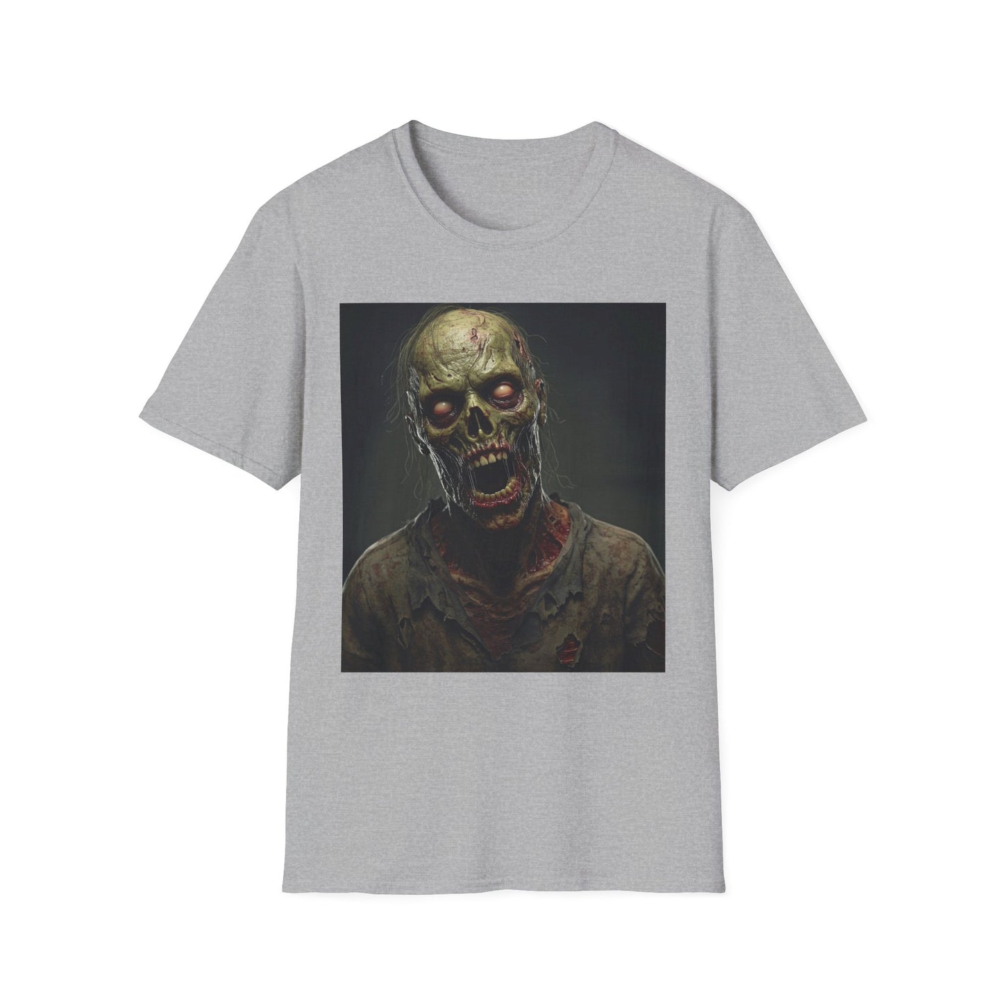 Apocalyptic Portrait Tee, bold, decaying zombie graphic