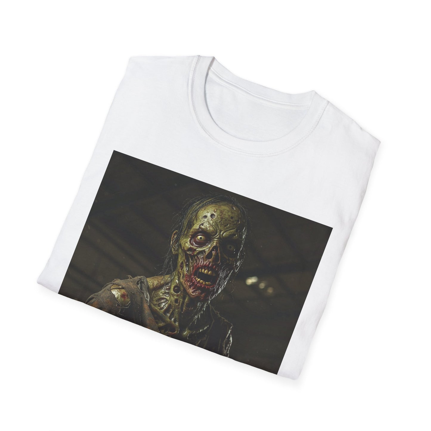 Apocalyptic Portrait Tee, bold, decaying zombie graphic