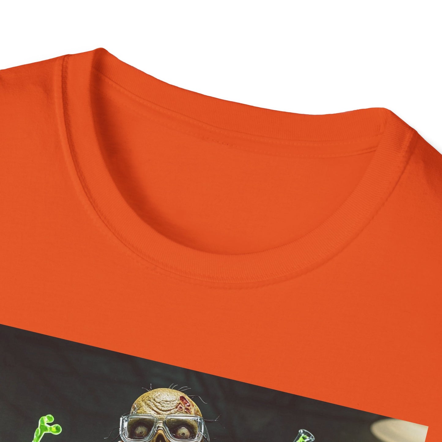 Zombie Scientist Apocalyptic Portrait Tee, bold, decaying zombie graphic