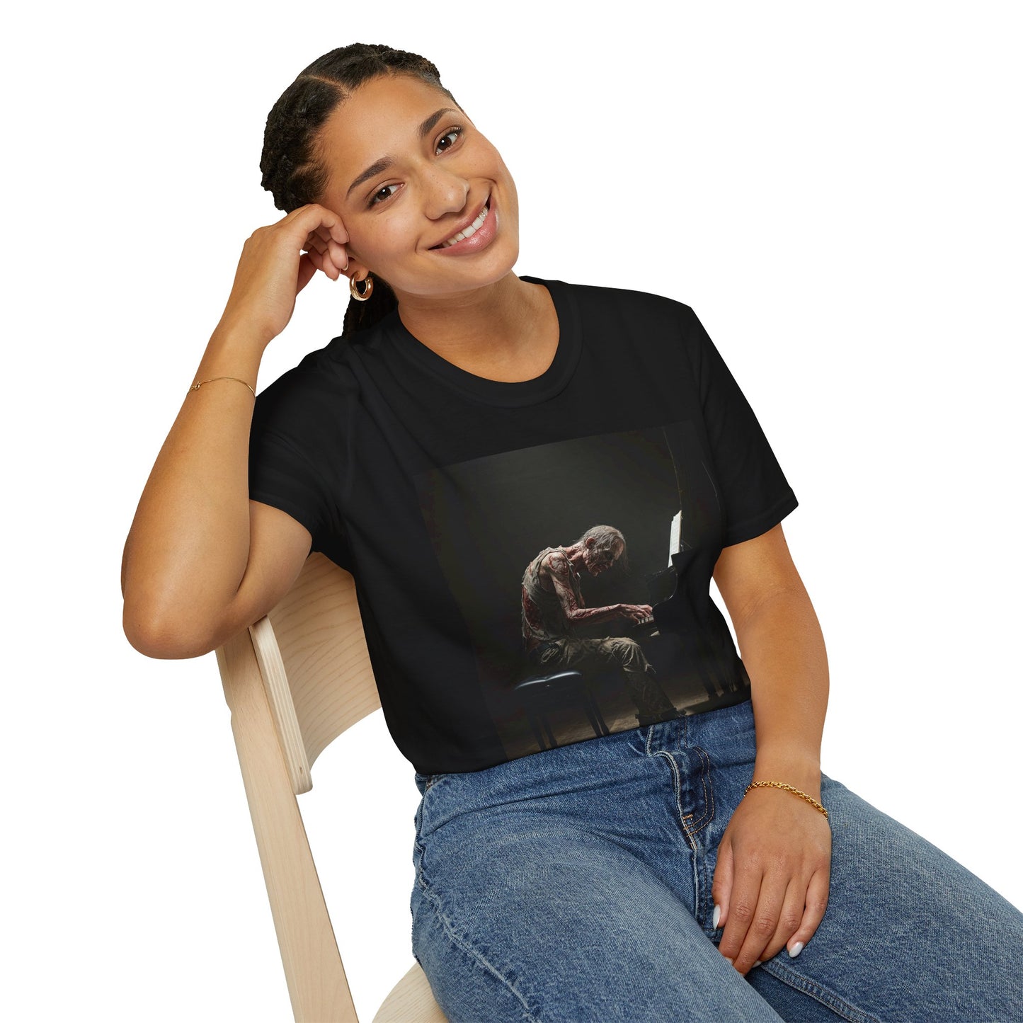 Soulful Pianist Unisex Softstyle T-Shirt - Perfect for Music Lovers