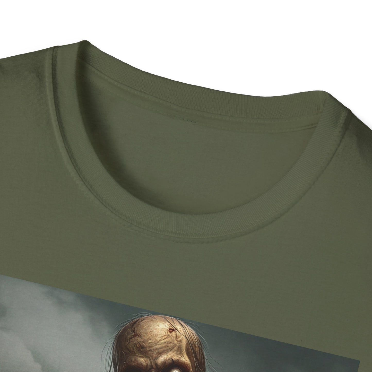 Apocalyptic Portrait Tee, bold, decaying zombie graphic