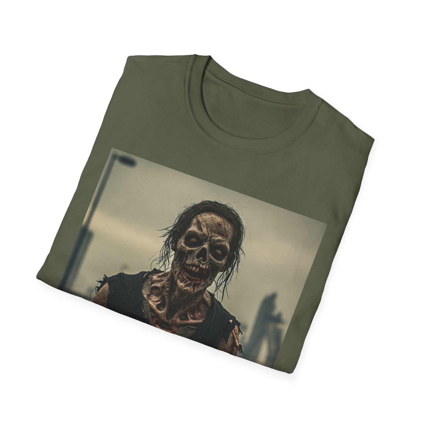 Apocalyptic Portrait Tee, bold, decaying zombie graphic