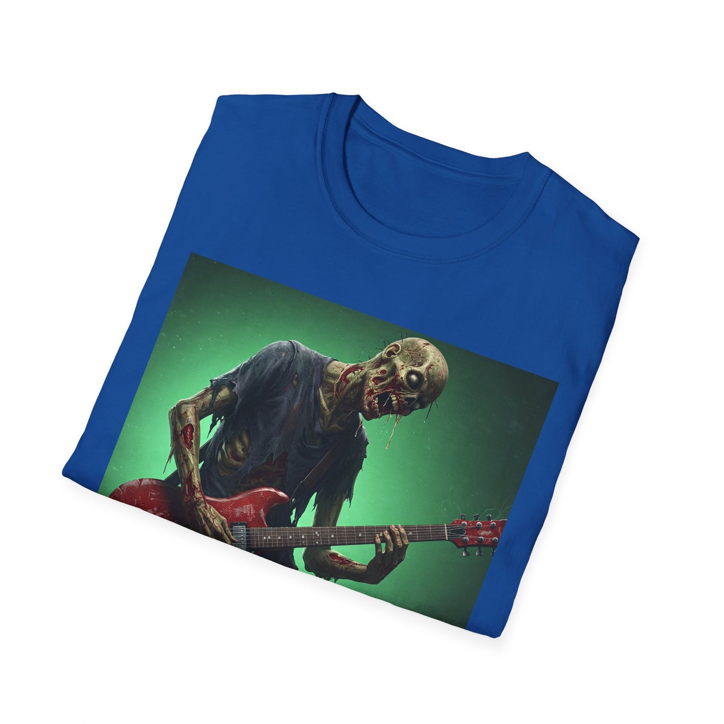 Zombie Rocker Apocalyptic Portrait Tee, bold, decaying zombie graphic