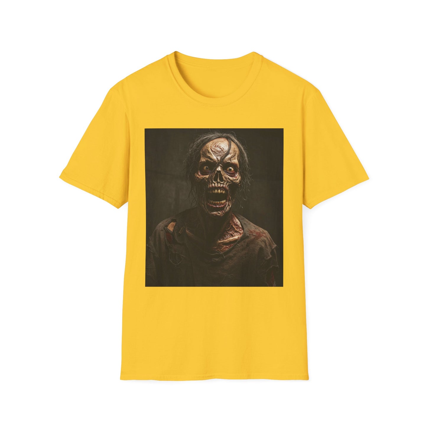 Apocalyptic Portrait Tee, bold, decaying zombie graphic