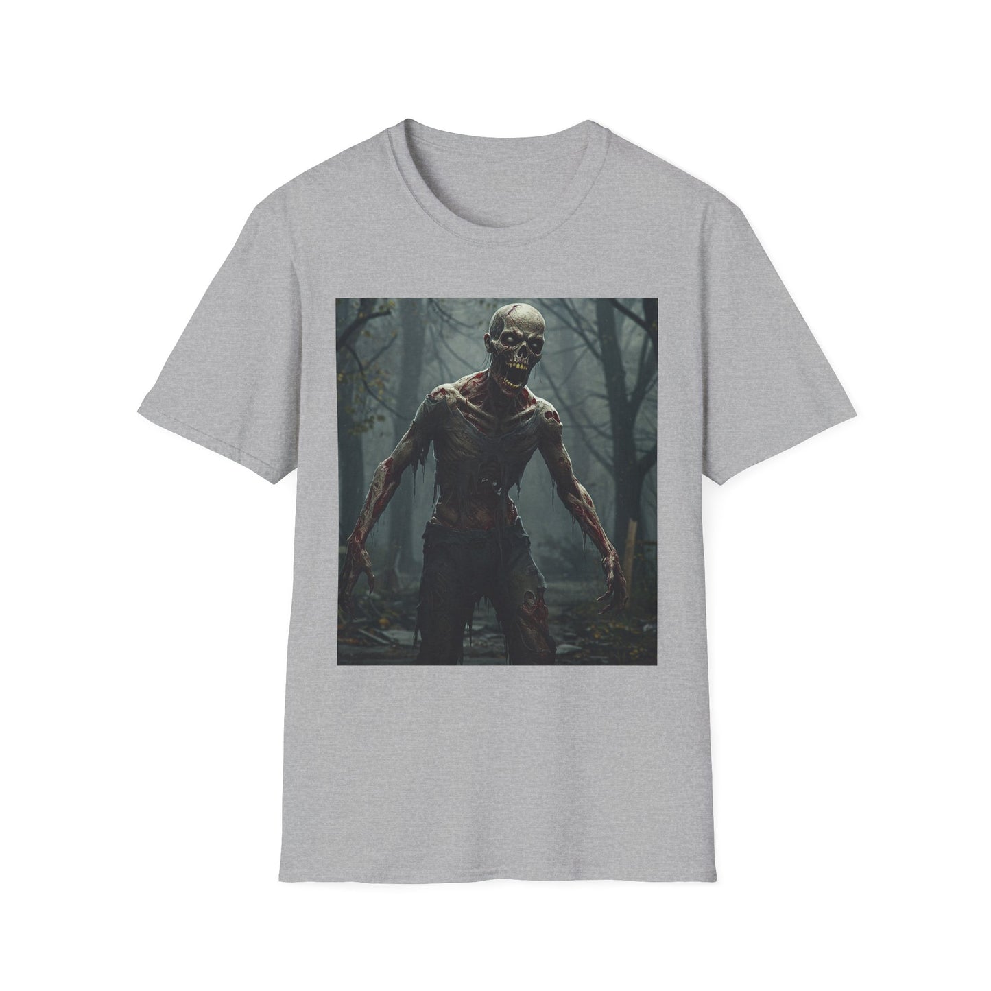 Creepy Zombie Apocalyptic Portrait Tee, bold, decaying zombie graphic