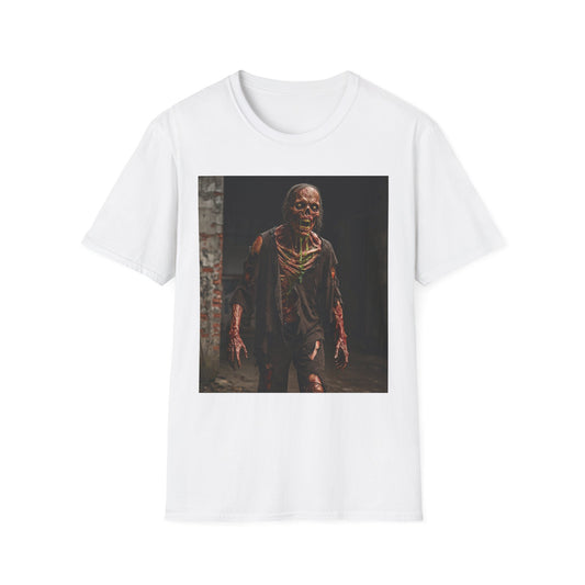 Apocalyptic Portrait Tee, bold, decaying zombie graphic