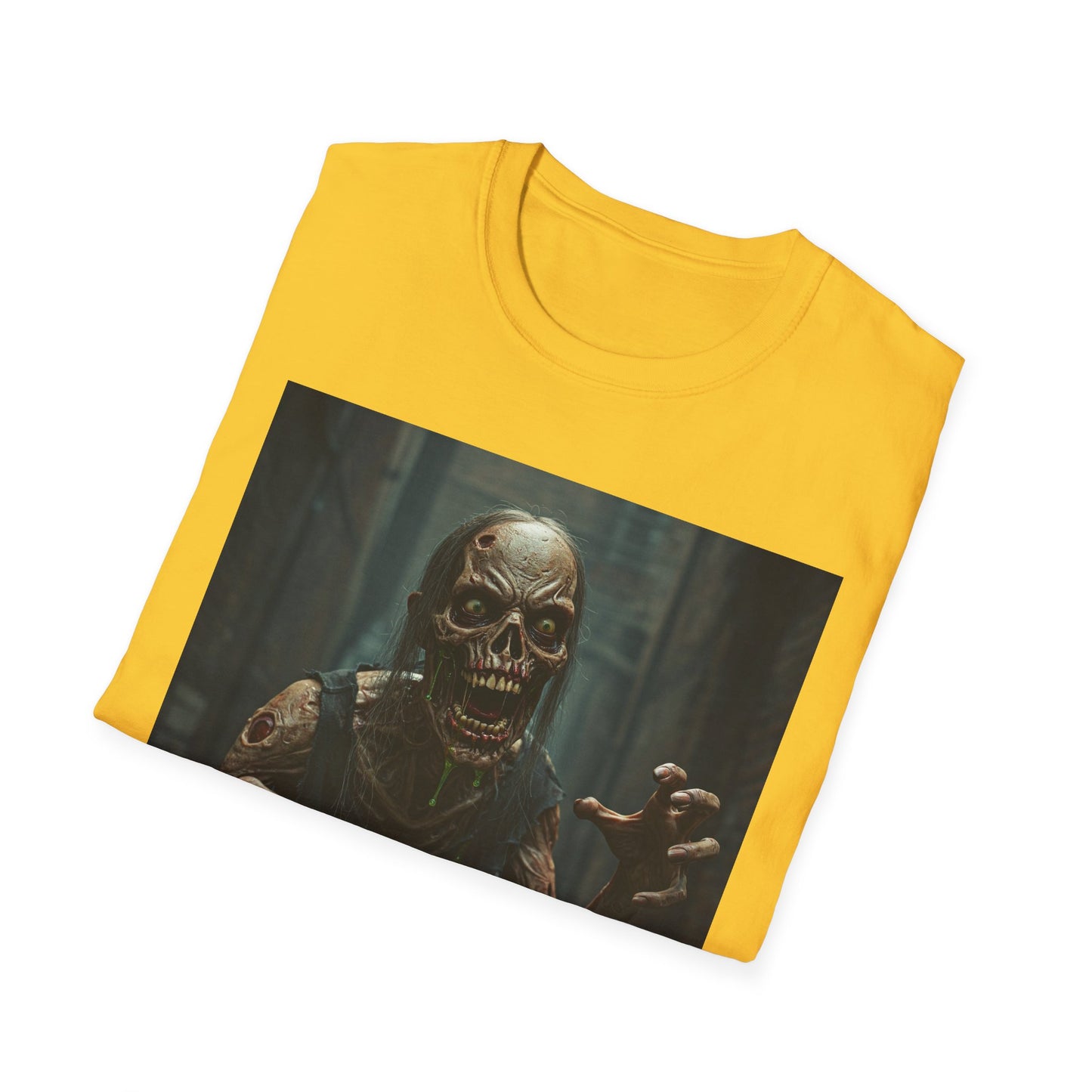 Unisex Softstyle T-Shirt - Creepy Zombie Graphic Tee for Halloween