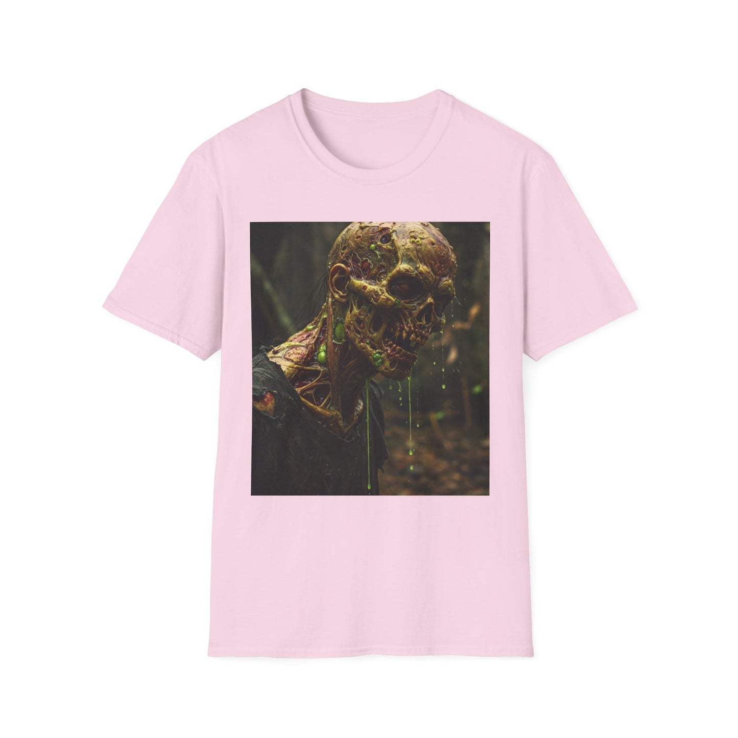 Creepy Zombie Graphic Unisex Softstyle T-Shirt - Perfect for Halloween and Horror Fans