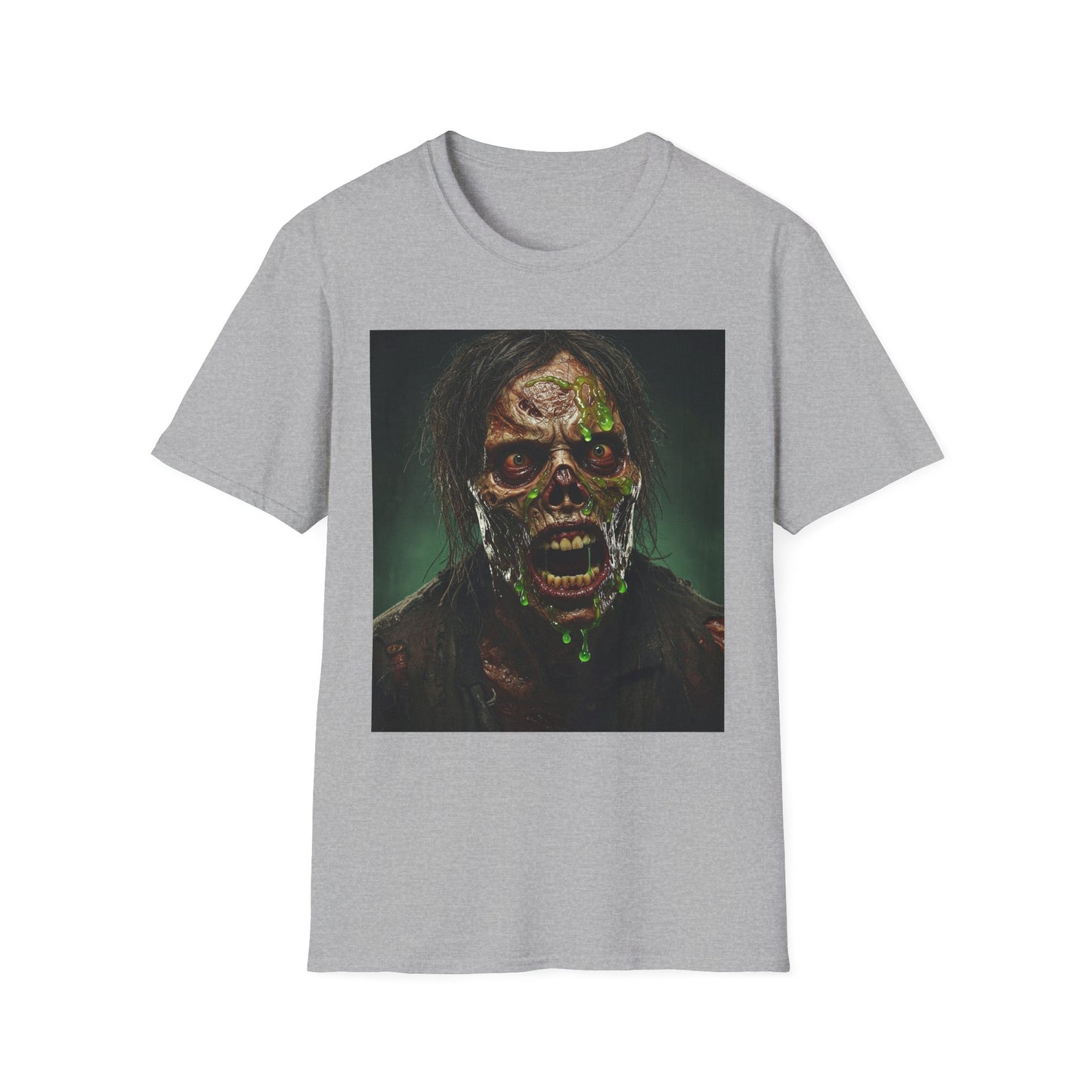 Apocalyptic Portrait Tee, bold, decaying zombie graphic