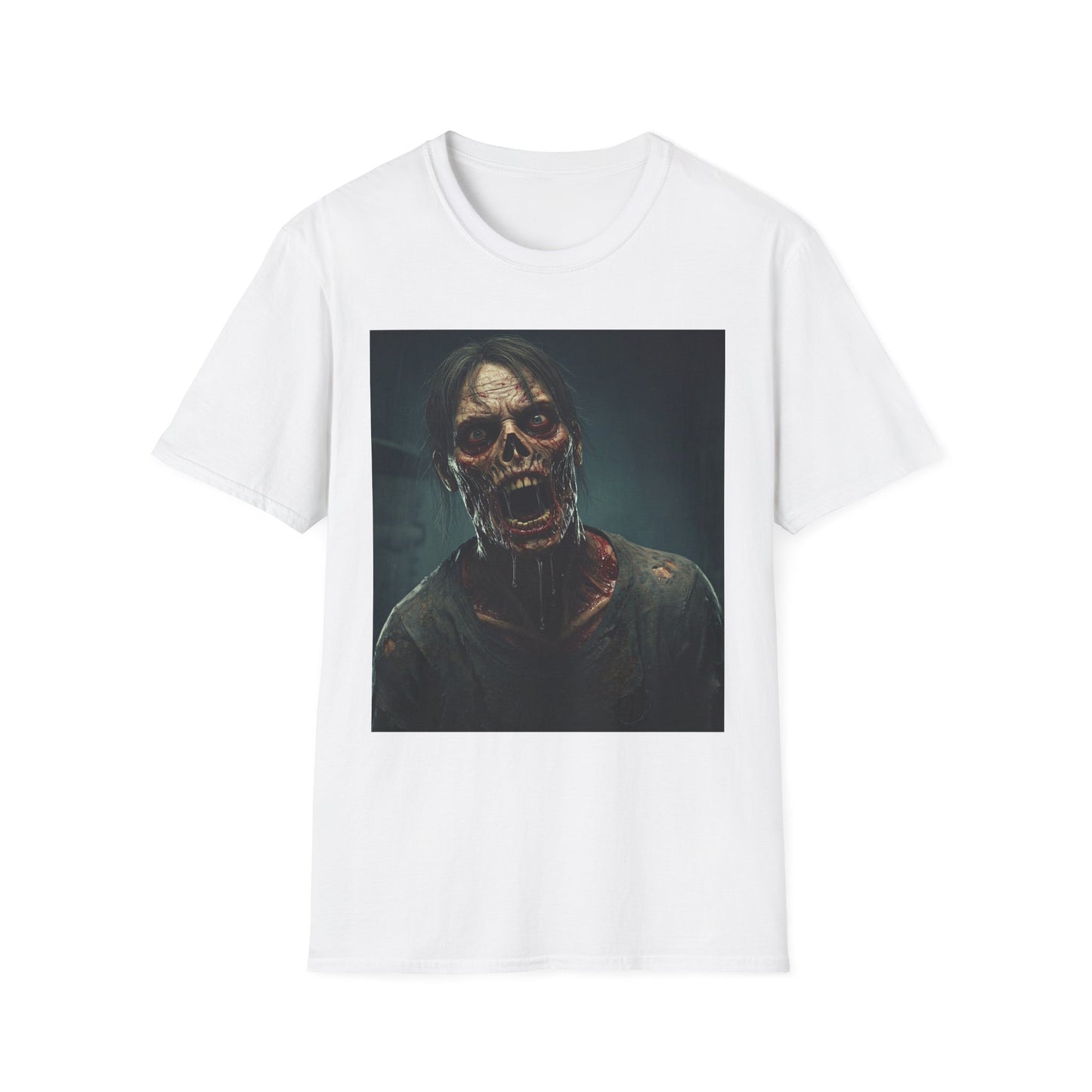 Zombie Graphic Unisex Softstyle T-Shirt - Perfect for Halloween Horror Fans