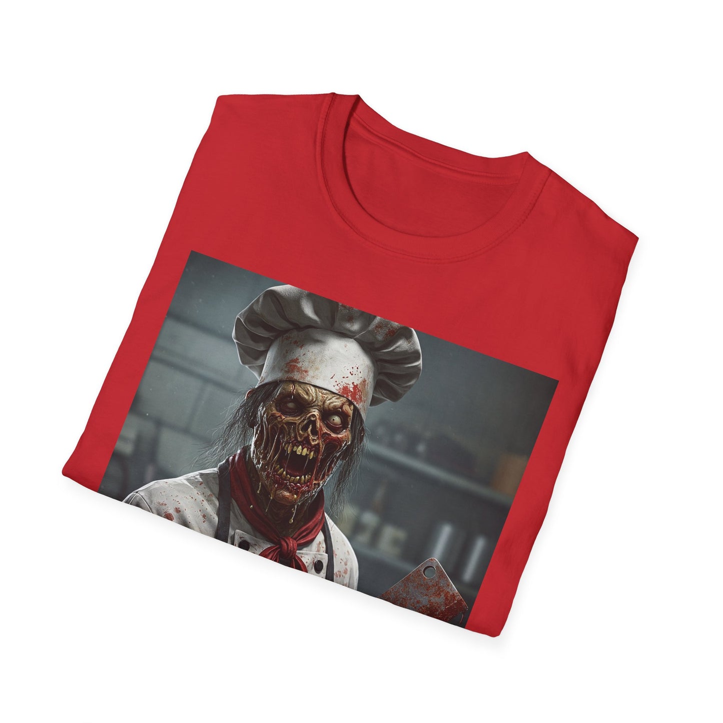 Spooky Chef Apocalyptic Portrait Tee, bold, decaying zombie graphic