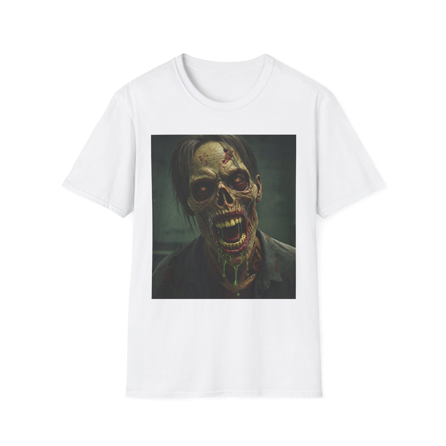 Apocalyptic Portrait Tee, bold, decaying zombie graphic