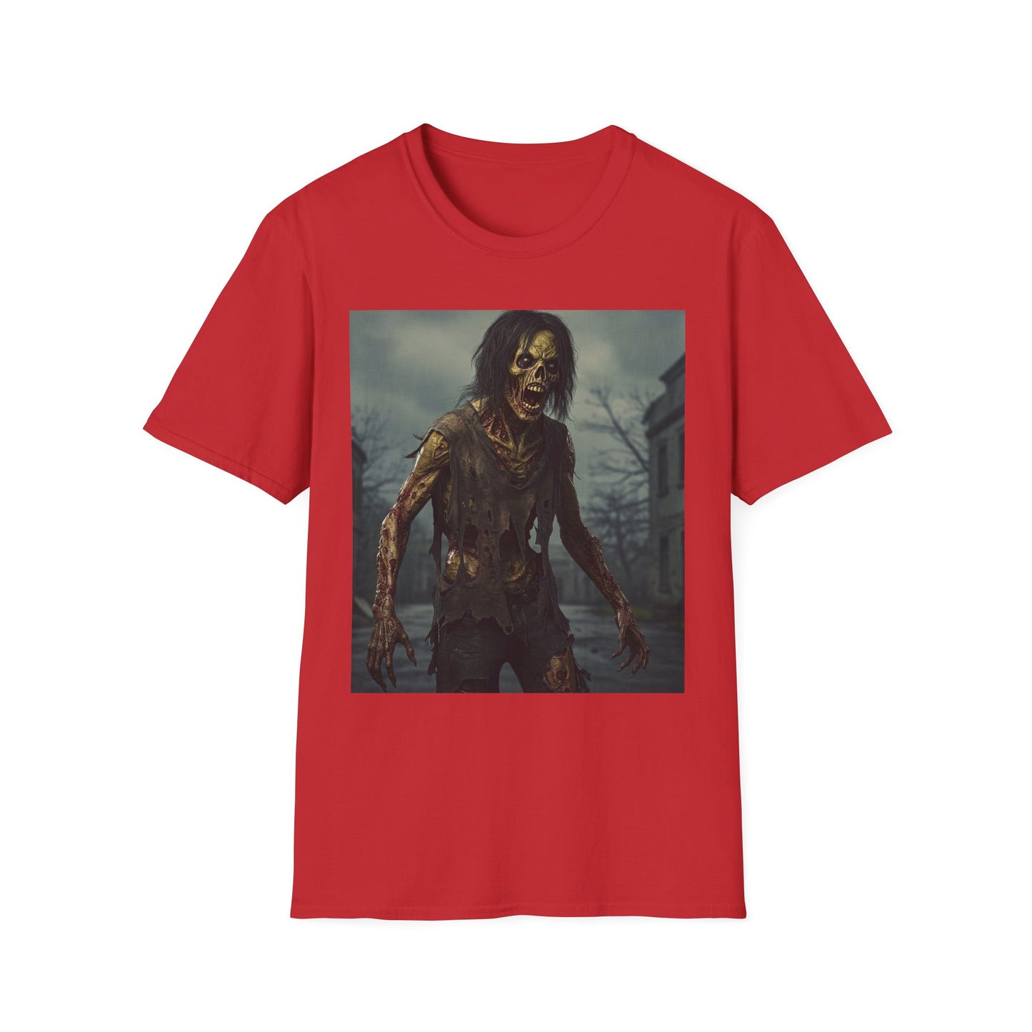 Apocalyptic Portrait Tee, bold, decaying zombie graphic