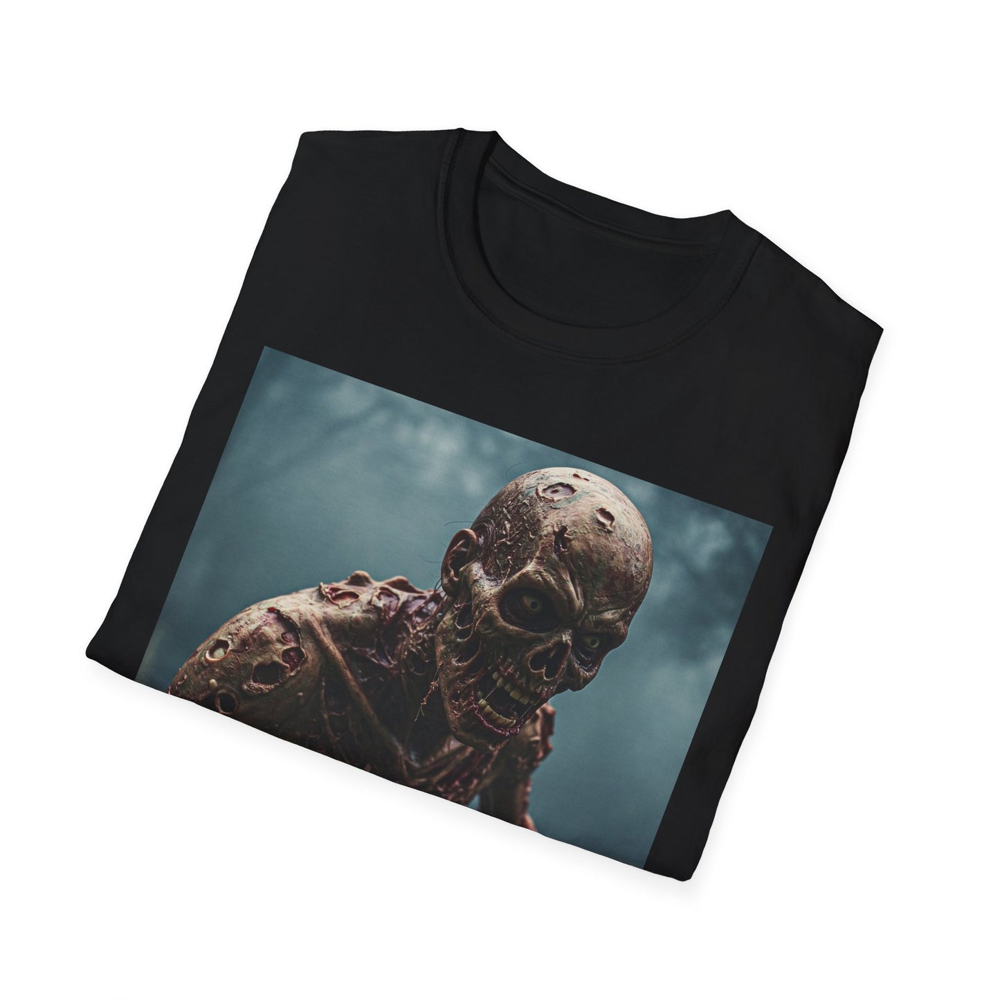 Apocalyptic Portrait Tee, bold, decaying zombie graphic