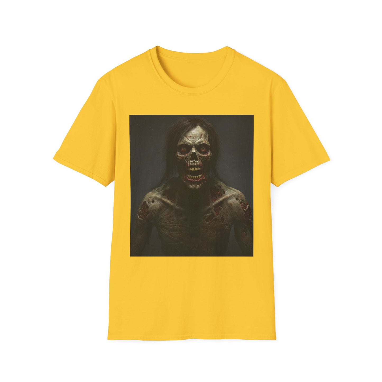 Apocalyptic Portrait Tee, bold, decaying zombie graphic