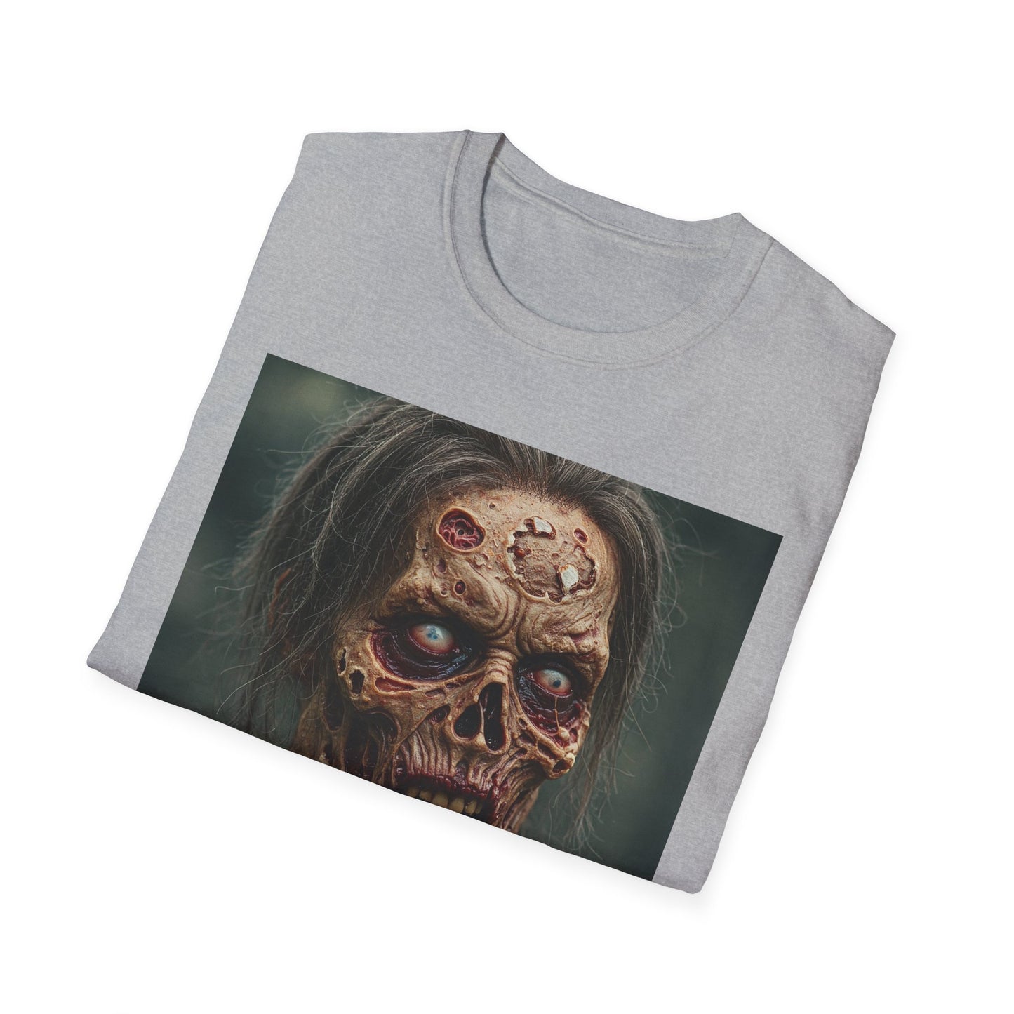 Apocalyptic Portrait Tee, bold, decaying zombie graphic