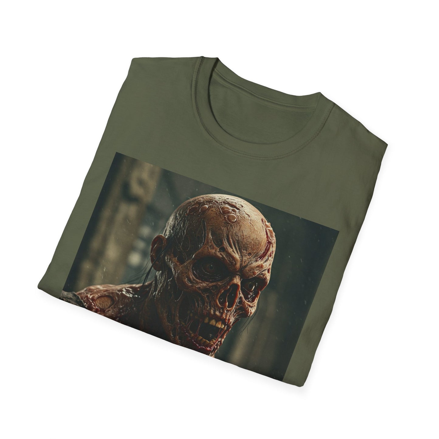 Apocalyptic Portrait Tee, bold, decaying zombie graphic