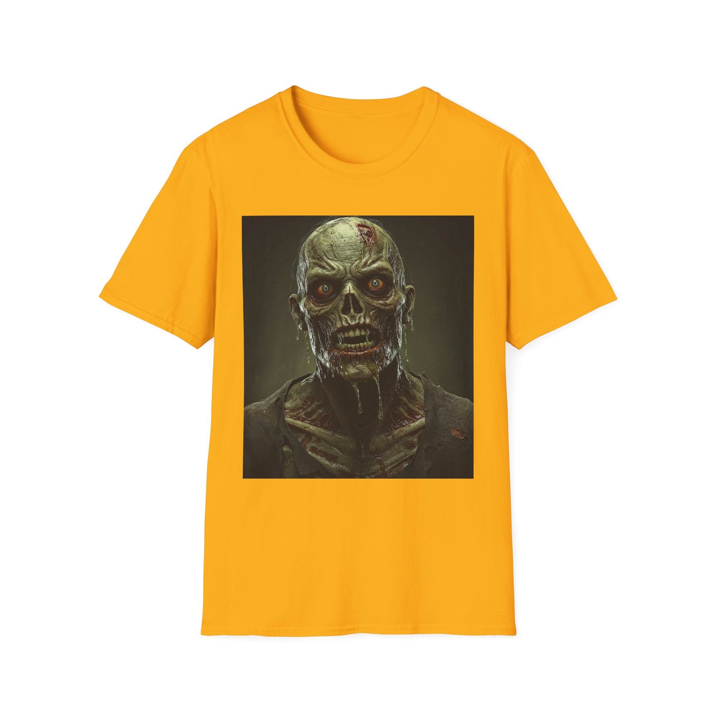 Apocalyptic Portrait Tee, bold, decaying zombie graphic