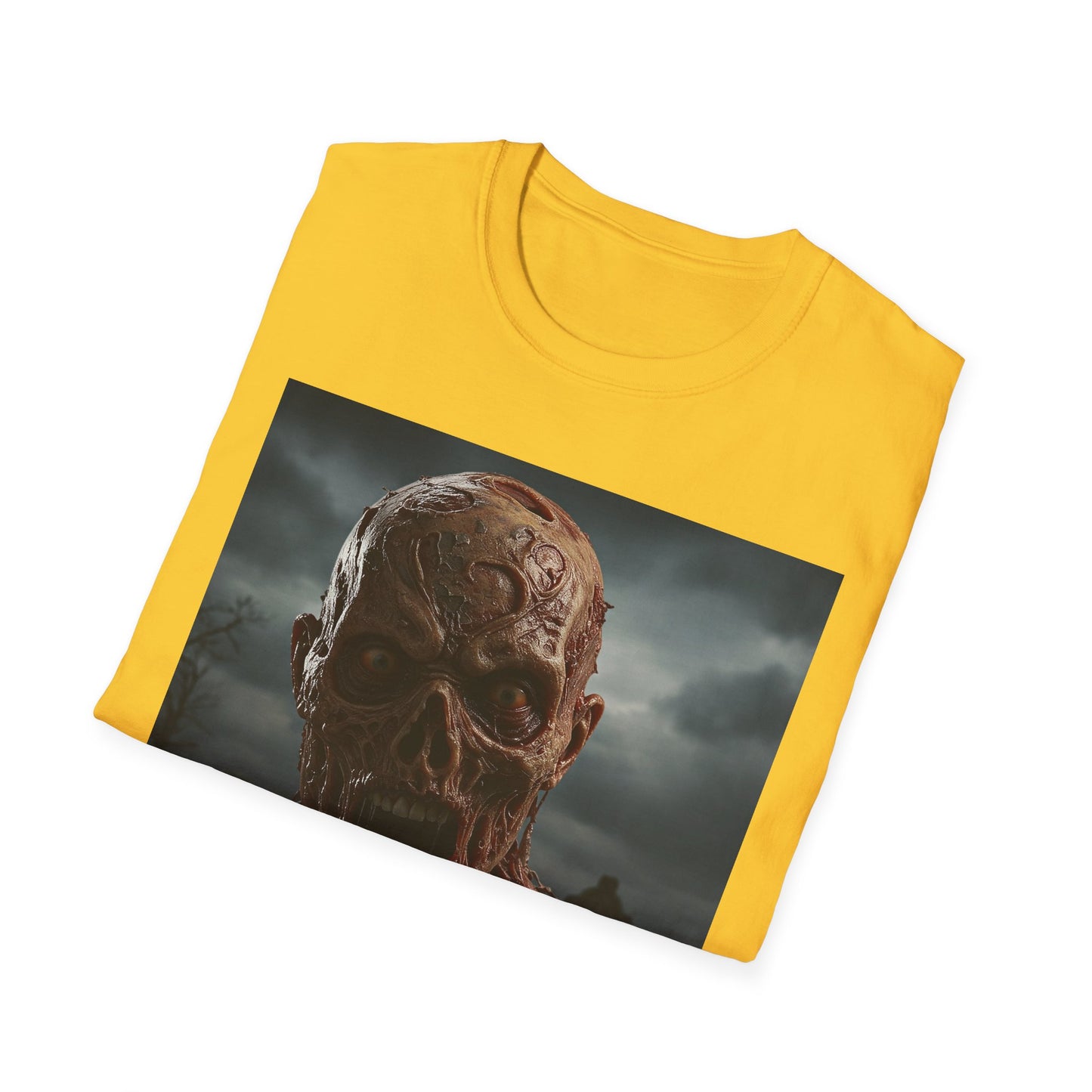 Apocalyptic Portrait Tee, bold, decaying zombie graphic