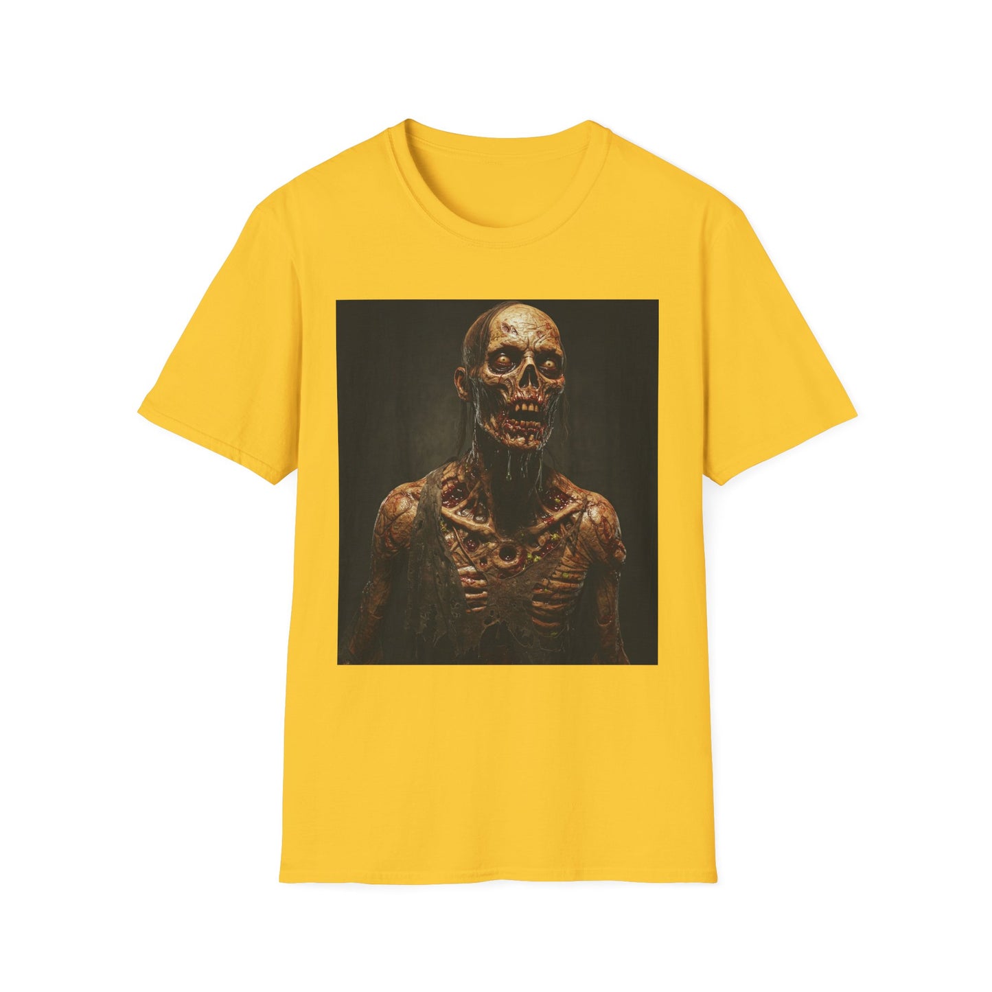 Apocalyptic Portrait Tee, bold, decaying zombie graphic