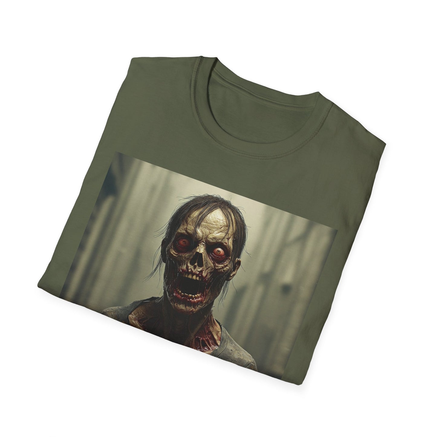 Apocalyptic Portrait Tee, bold, decaying zombie graphic