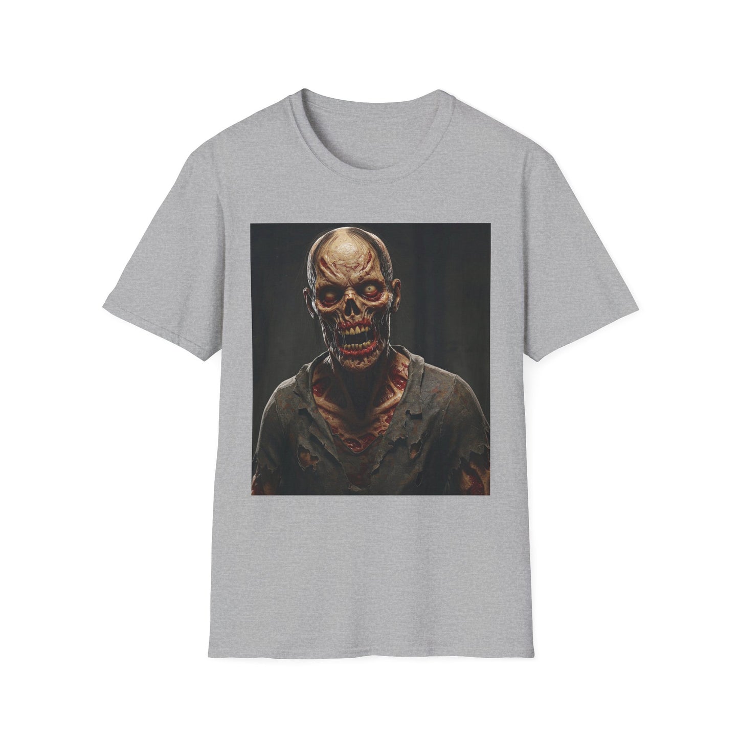 Apocalyptic Portrait Tee, bold, decaying zombie graphic