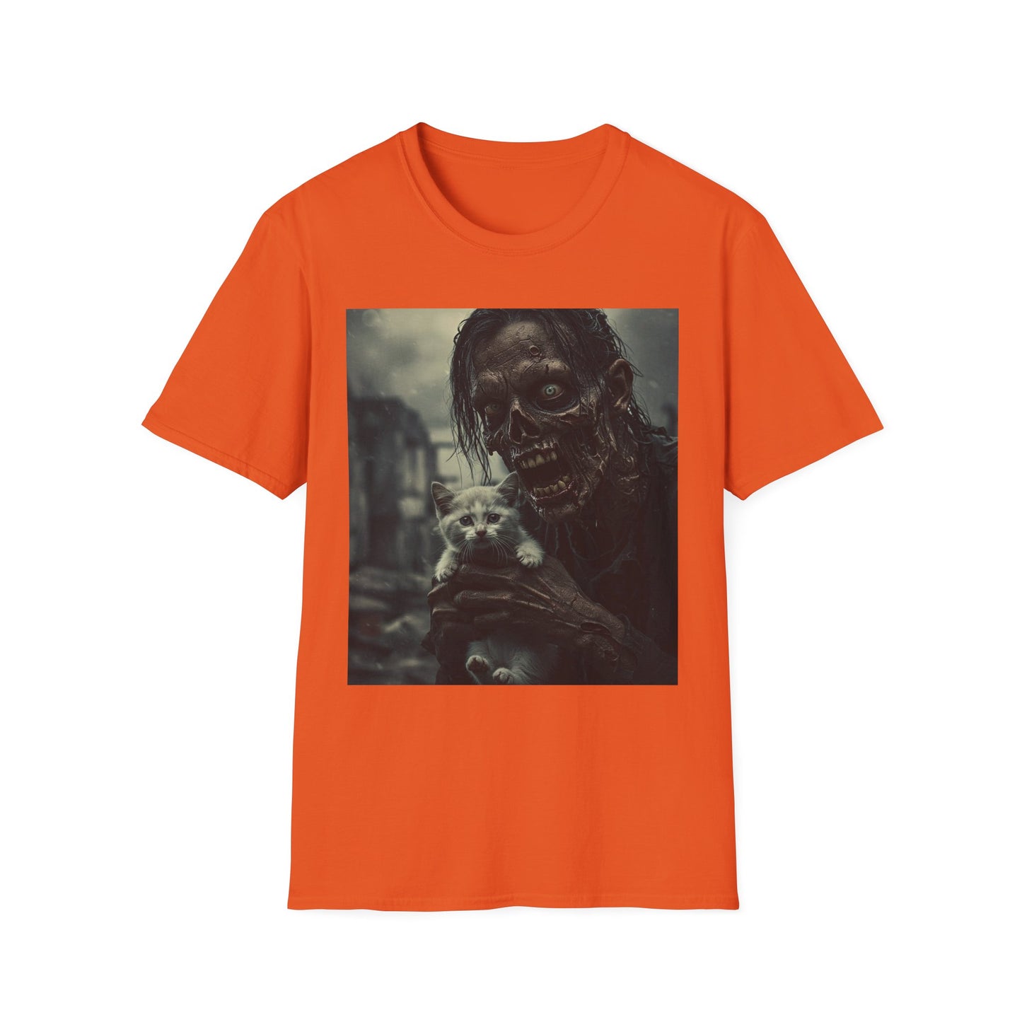 Apocalyptic Portrait Tee, bold, decaying zombie graphic